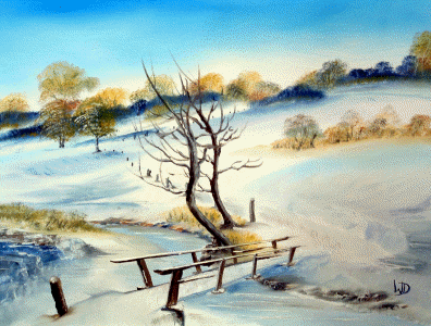 Bachbr�cke im Winter